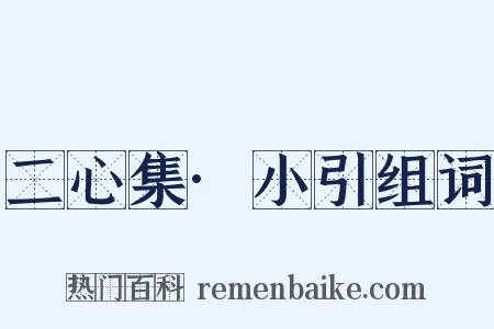 二心集·小引组词是什么意思的图片